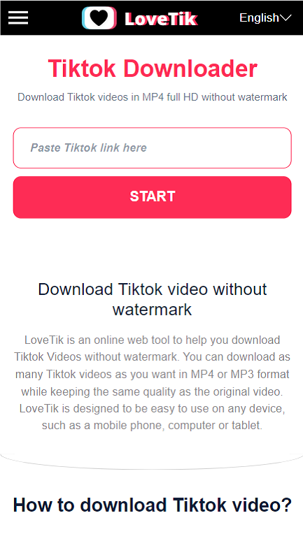 Lovetik- an online video downloader for iPhone